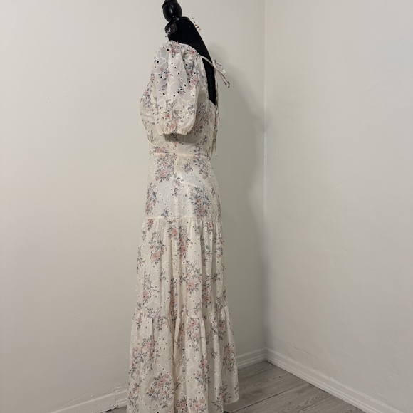 Floral Cream Dress with Pink Accents - Picture 7 of 10